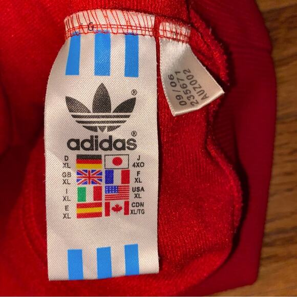 2006 Adidas Classic Red 3 Stripe Run DMC Zip Front Track Jacket Mens XL EUC - Picture 10 of 13